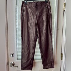 Plum “Leather” Warm Straight Leg Pants